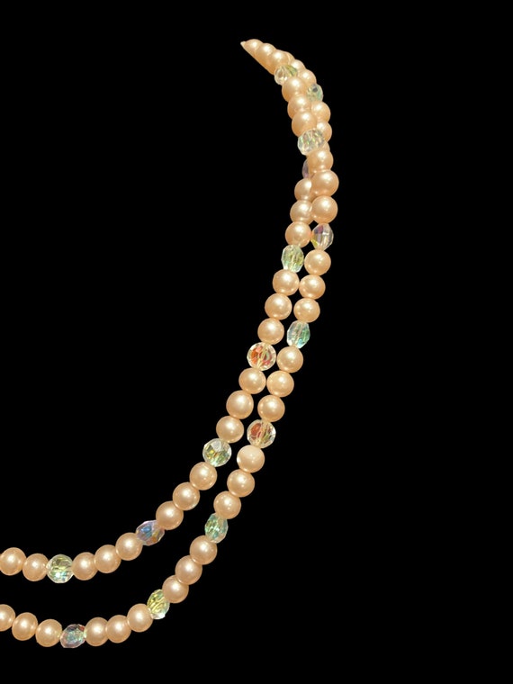 Marvella double strand faux pearl and aurora bore… - image 7