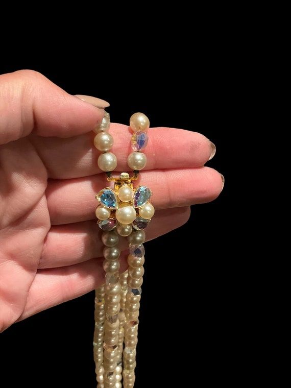 Marvella double strand faux pearl and aurora bore… - image 6