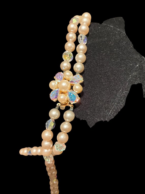 Marvella double strand faux pearl and aurora bore… - image 8