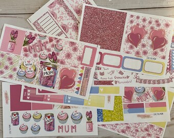 Matte! Ti amo mamma, Settimanale, Ispirato, A tema, Set di adesivi per planner, Erin Condren, ECLP, Kikki K, PPP, Mambi, Happy Planner, Filofax