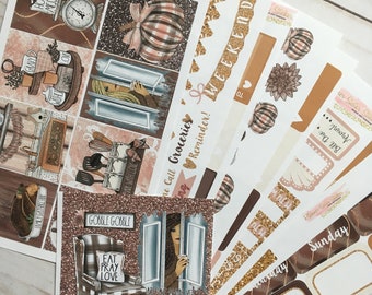 Matte! Ringraziamento 2, Settimanale, Ispirato, A tema, Adesivi per pianificatori, Erin Condren, ECLP, Kikki K, PPP, MAMBI, Happy Planner, Filofax