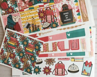 Matte! Sempre in apprendimento, Settimanale, Ispirato, A tema, Set di adesivi per pianificatori, Erin Condren, ECLP, Kikki K, PPP, MAMBI, Happy Planner, Filofax