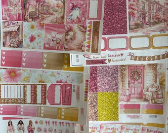 Opaco! , rosa boo, settimanale, ispirato, a tema, set di adesivi per agende, Erin Condren, ECLP, Kikki K, PPP, Happy Planner, Filofax