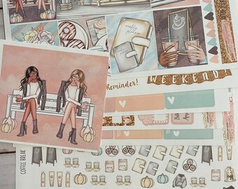 Matte! Pausa caffè, Settimanale, Ispirato, A tema, Set di adesivi per planner, Erin Condren, ECLP, Kikki K, PPP, MAMBI, Happy Planner, Filofax