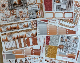 Matte!, autunno, settimanale, ispirato, a tema, set di adesivi per planner, Erin Condren, ECLP, Kikki K, PPP, Happy Planner, Filofax