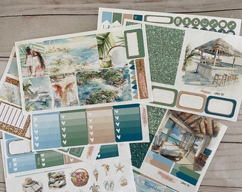 Matte! Summer trip, Weekly, Inspired, Themed, Planners Stickers Sets, Erin Condren, ECLP, Kikki K, PPP, Mambi, Happy Planner, Filofax