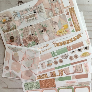 ¡Mate! Buenos días, Semanal, Inspirado, Temático, Set de pegatinas para agendas, Erin Condren, ECLP, Kikki K, PPP, MAMBI, Agenda Feliz, Filofax