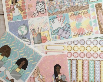 Matte! Knowledge, Settimanale, Ispirato, A tema, Set di adesivi per planner, Erin Condren, ECLP, Kikki K, PPP, MAMBI, Happy Planner, Filofax