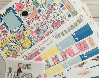 Matte! Relaxation, Settimanale, Ispirato, A tema, Set di adesivi per planner, Erin Condren, ECLP, Kikki K, PPP, MAMBI, Happy Planner, Filofax