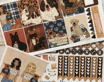 Matte! Dog Days, Settimanale, Ispirato, A tema, Set di adesivi per planner, Erin Condren, ECLP, Kikki K, PPP, MAMBI, Happy Planner, Filofax