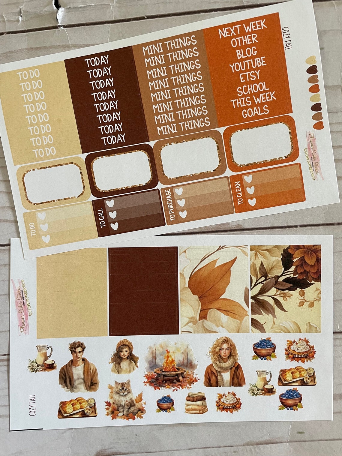 Matte! Cozy Fall, Weekly, Inspired, Themed, Planners Stickers Sets ...