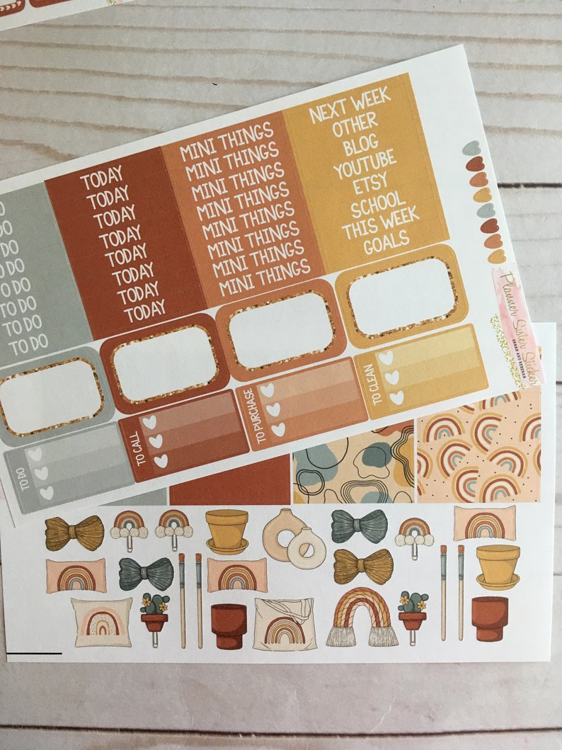 Matte , Weekly, Rainbow Plan Inspired, Themed, Planners Stickers Sets, Erin Condren, ECLP, Kikki K, PPP, MAMBI, Happy Planner, Filofax image 4