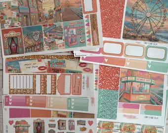Matte! , Coney Island vacay, weekly, Inspired, Themed, Planners Stickers Sets, Erin Condren, ECLP, Kikki K, PPP, Happy Planner, Filofax