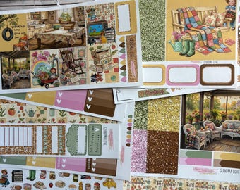 Matte! , Grandma love, weekly, Inspired, Themed, Planners Stickers Sets, Erin Condren, ECLP, Kikki K, PPP, Happy Planner, Filofax