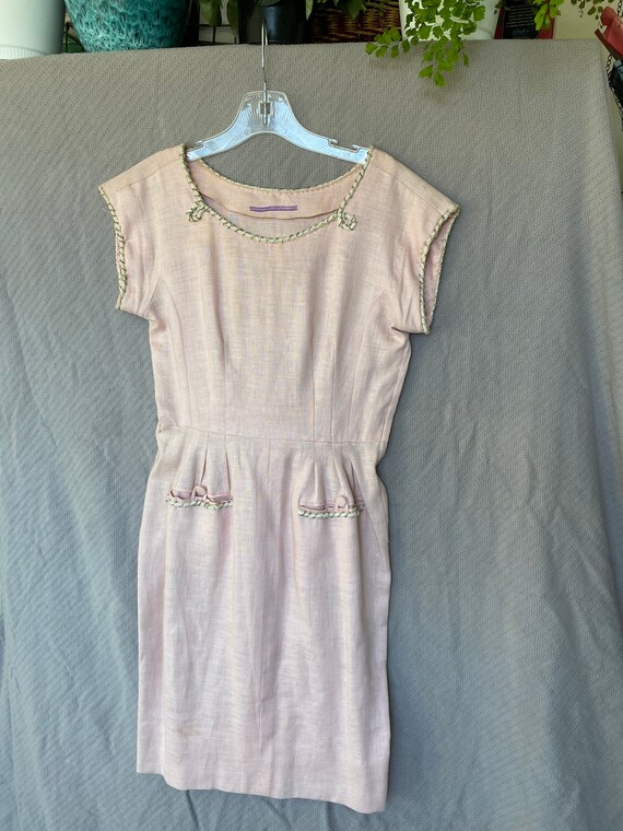 Vintage 1940s Pink Cocktail Dress with Intricate … - image 2