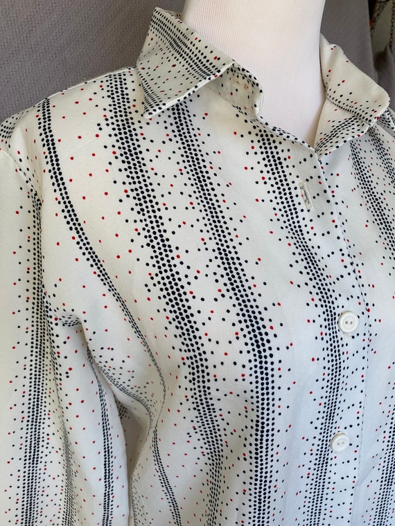 70s Vintage Lanvin Paris Designer Collared Blouse - image 3