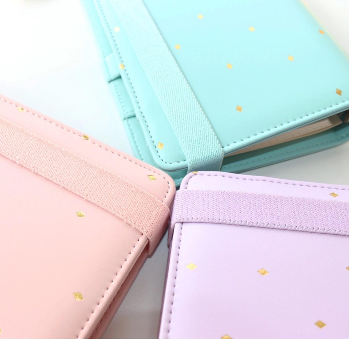 A5 Personal Size Planner Binder Gold Leather Binder Notebook Etsy