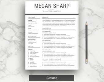 resume layout etsy