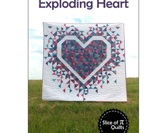 Exploding Heart Quilt Pattern by Slice of Pi Quilts - SPQ332