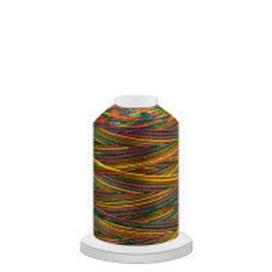 May include: A spool of multicolored embroidery thread with shades of green, orange, red, and purple.