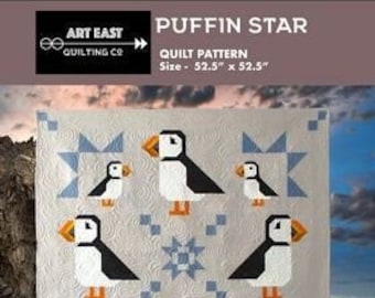 Puffin Star Quilt Pattern by Art East Quilting Co - AEPS0323 - 52.5in x 52.5in