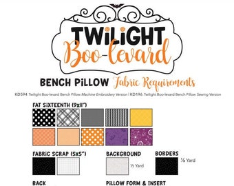 Twilight Boo-levard Bench Pillow Fabric Kit Only - Choice of Backing