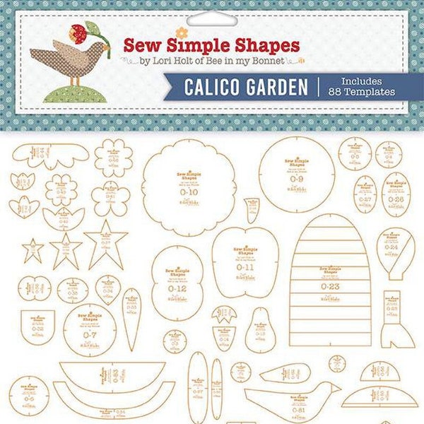 Calico Garden Sew Simple Shapes for Calico Garden Prim Sew Along Quilt by Lori Holt - ST-28240 - 88 templates