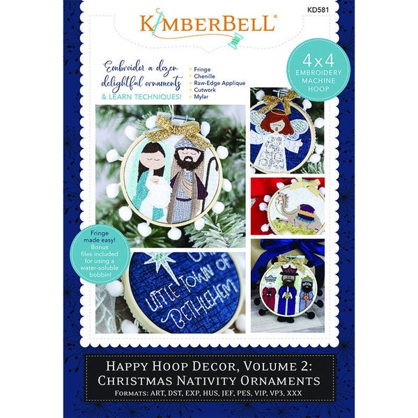 Happy Hoop Decor, Vol 2: Christmas Nativity Ornaments by Kimberbell - Machine Embroidery - KD581