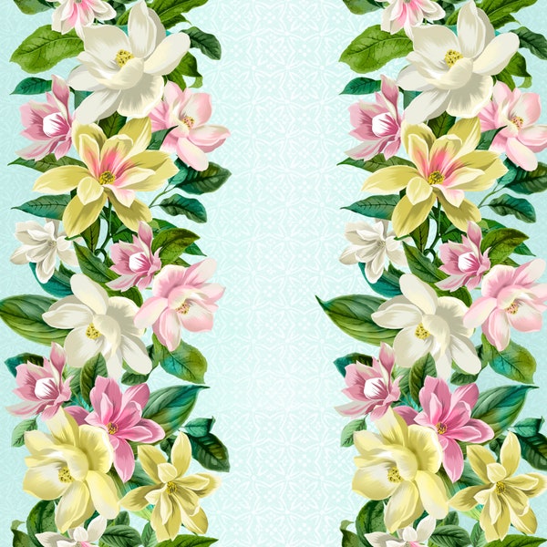 Border Stripe from Lanai Collection from Maywood Studio - MASD10221-Q Aqua - 1/2 yard