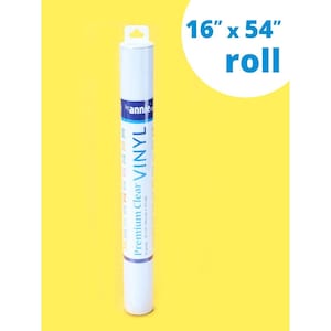 May include: A white roll of 16 inch by 54 inch Premium Clear Vinyl by Annie's.