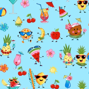 Lollie Snacks - Happy Hour by Freckles and Lollie - FLOFLLS-D40-E - 1/2 yard
