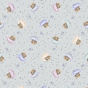 Dogs Tiny Teacups - Whiskers and Paws by Hannah Dale for Maywood Studio - MAS10419-K Grey - 1/2 yard