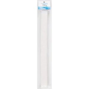 May include: White plastic ruler with black markings. The ruler is 12 inches long.