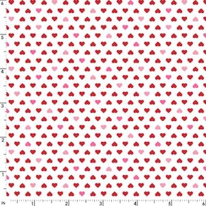 Puede incluir: Un fondo blanco con un patrón repetitivo de corazones rojos y rosas.
