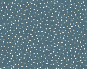 Pois - Foresta Norvegese di Mary Jane Carey per Henry Glass - 3553-77 Blu Medio - Venduto al mezzo metro