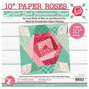 Papier de base 25 cm pour Quilt Block Roses par Lori Holt de Bee in my Bonnet Co. pour It's Sew Emma ! - P051-ISE-7021