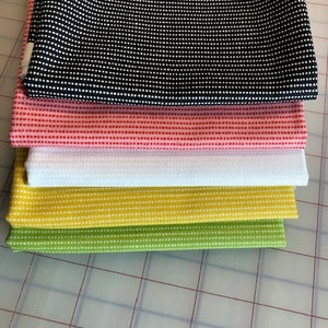 Perforated Stripe Refreshed Basics Fabric by Maywood Studio for Kimberbell Designs - Fat Quarter Bundle - 5 fabrics