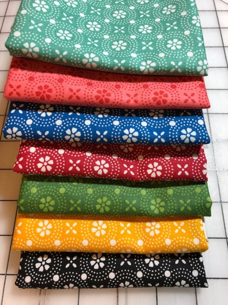 Dotted Circles KimberBell Basics Fabric Half Yard Bundle 7 Etsy