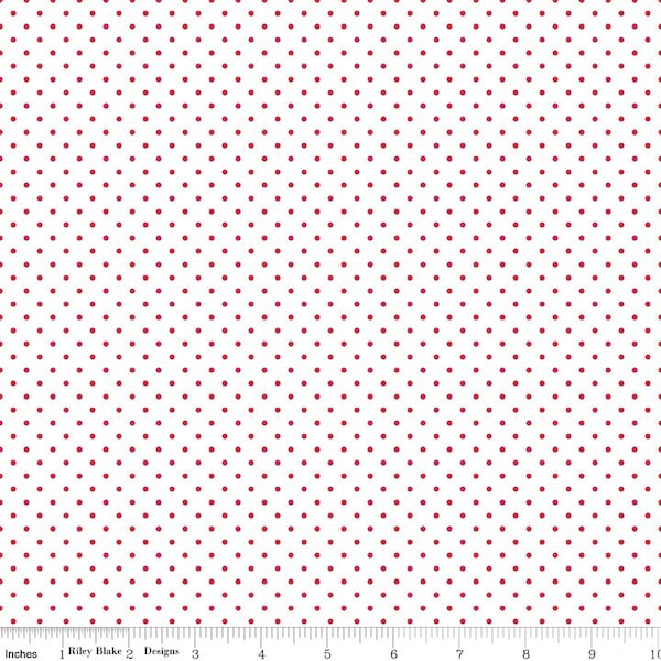 Swiss Dots Red on White Dots by Riley Blake Designs - C660-80 - 1/2 yard cut