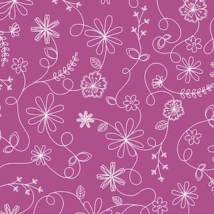 Floral Swirl Basics Fabric - Kimberbell Designs for Maywood Studios - MAS8261-V Violet Red - 1/2 yard