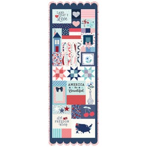 Star Spangled Beauty Ladder Quilt BUNDLE w/ Instruction Book for Machine Emb, Fabric and Embellishment Kit by Kimberbell Designs - 20&quot; x 60&quot;