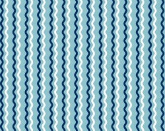 Wavy Stripes KimberBell Basics by Kimberbell Designs for Maywood Studios - MAS8255-Q Teal - 1/2 yard