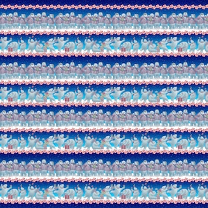 Border Stripe from 12 Days of Christmas Collection by Sue Ellen Brown for Studio E - 6292-77 Cyan - 1/2 yard