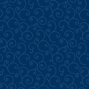 Scroll Basics Fabric - Kimberbell Designs for Maywood Studios - MAS8243-N Navy Tonal - 1/2 yard