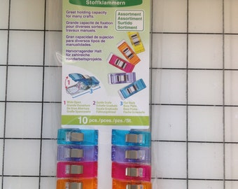 Clover Wonder Clips assorted color 10 pk - 3185CV