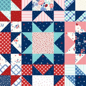 Star Quilt - Star-Spangled Beauty by Kimberbell Designs for Maywood Studio - MAS10848-Z Multi - 1/2 yard