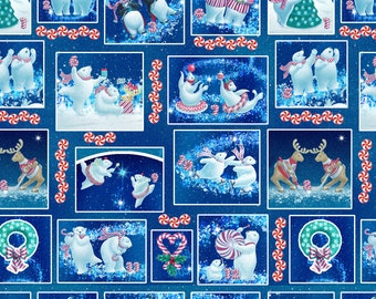 Bloque continuo de la colección 12 Days of Christmas de Sue Ellen Brown para Studio E - 6291-77 Cian - 1/2 yarda