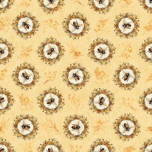 Bee Circle Vignette - Queen Bee by Dan Morris for QT Fabrics - 30484 S Chamois - 1/2 yard