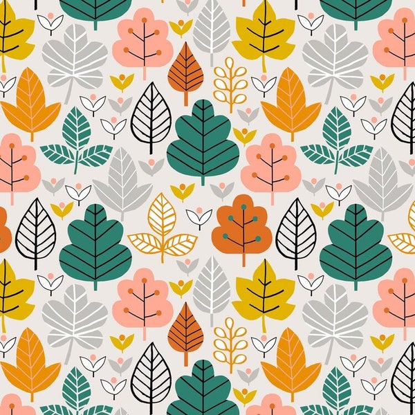 Leaves from Acorn Wood by Wendy Kendall for Dashwood Studio - Acorn 1865 - 1/2 yard