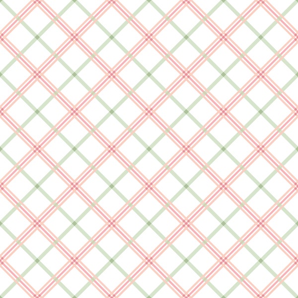 Plaid Basics Fabric - Kimberbell Designs for Maywood Studios - MAS8262-PG Pink-Green - 1/2 yard